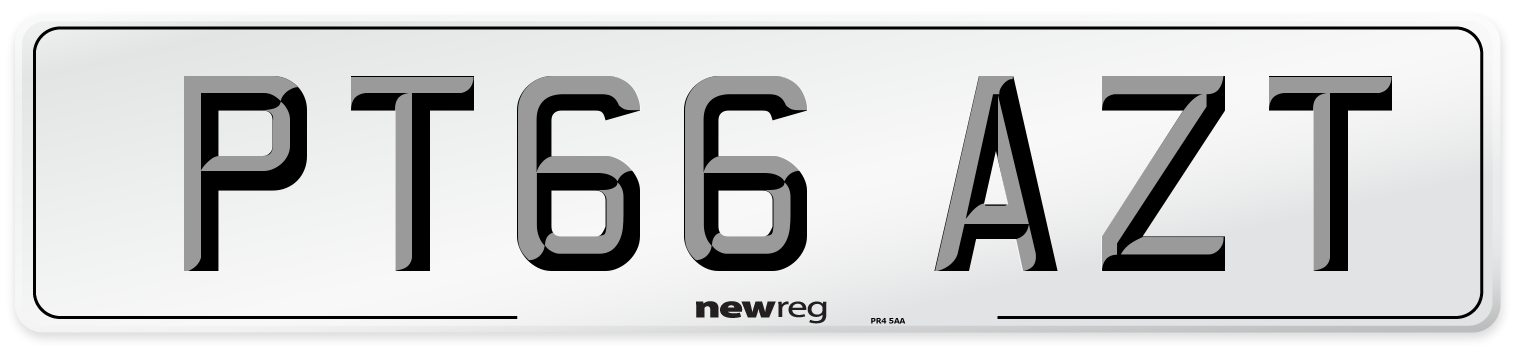 PT66 AZT Number Plate from New Reg